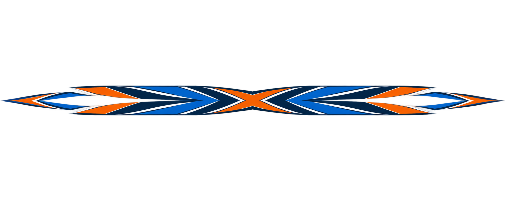 Deep blue and orange symmetrical water decal