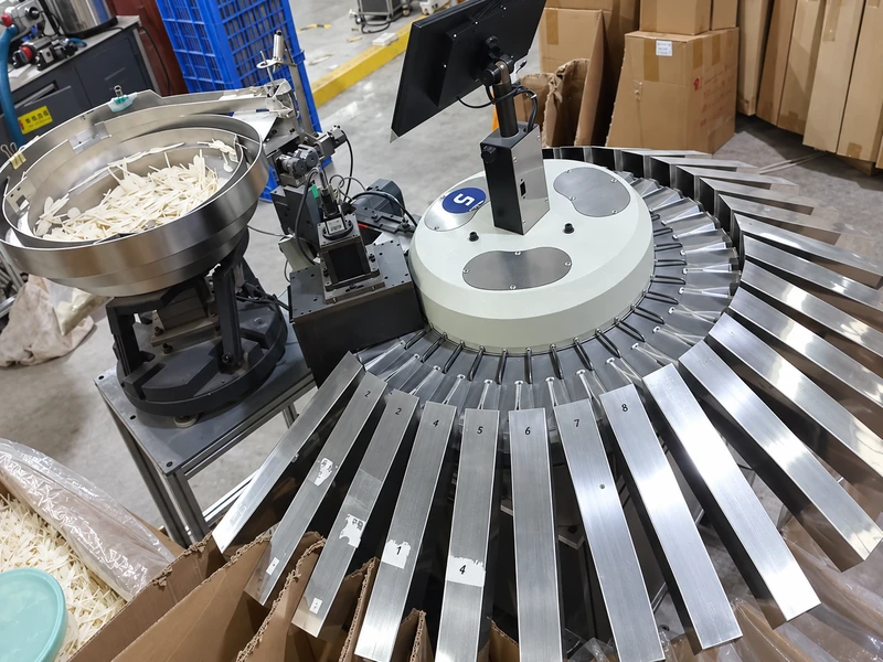 Machine vision high-speed rotary feather sorting carousel