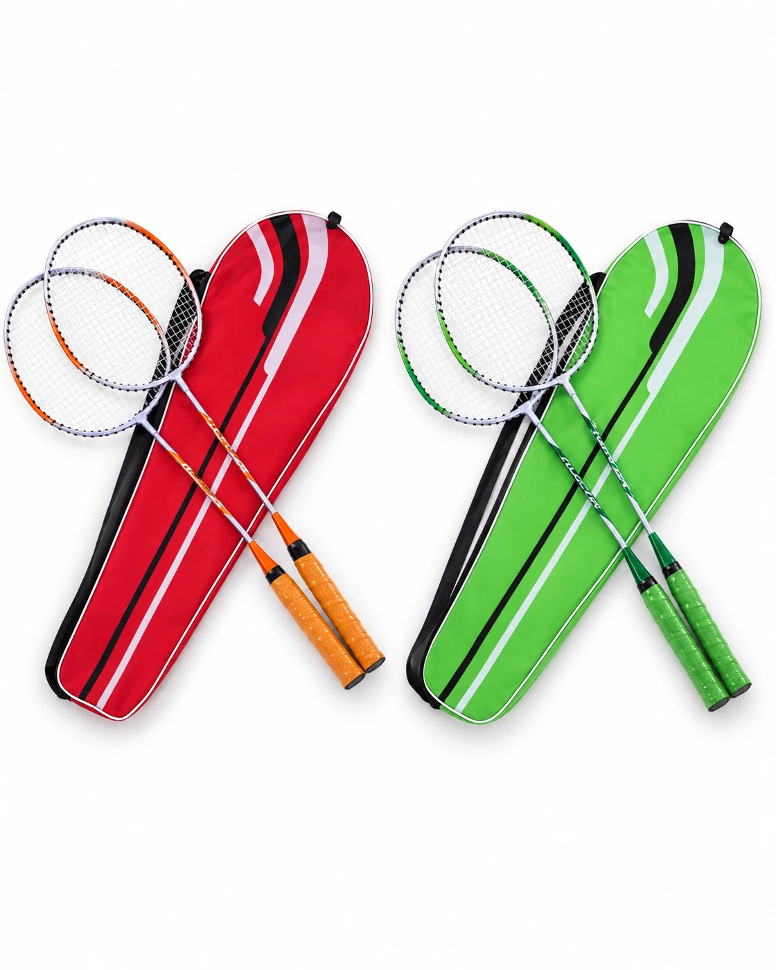 ST-22 Iron Alloy Two-Piece Racket Set with Shuttlecocks