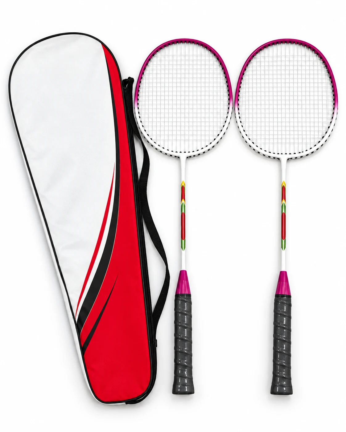 ST-37 Iron-Steel Alloy Double Badminton Racket Set View 2