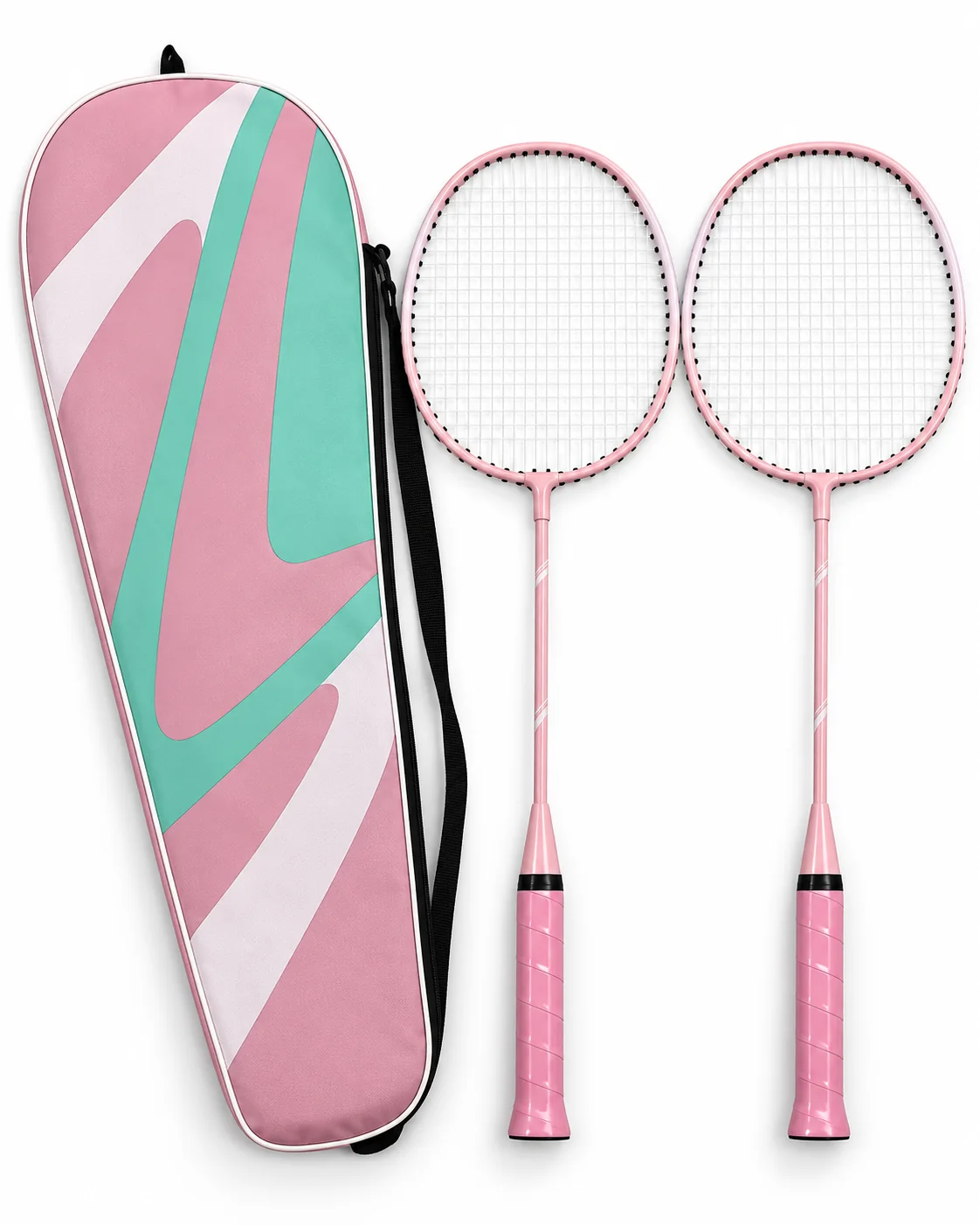 ST-39 Iron Alloy Double Badminton Racket Set View 2