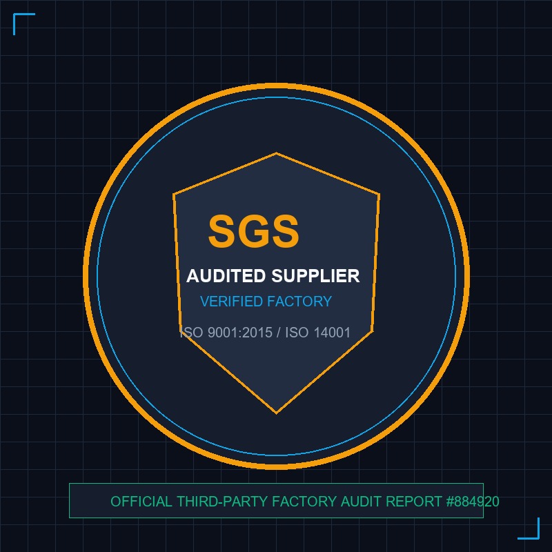 SGS Audited Supplier Badge - Verified ISO 9001:2015 & ISO 14001 Third-Party Factory Inspection Certificate
